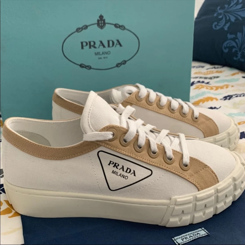 Authentic Nib Prada Gabardine Fabric Sneakers Siz… - image 3